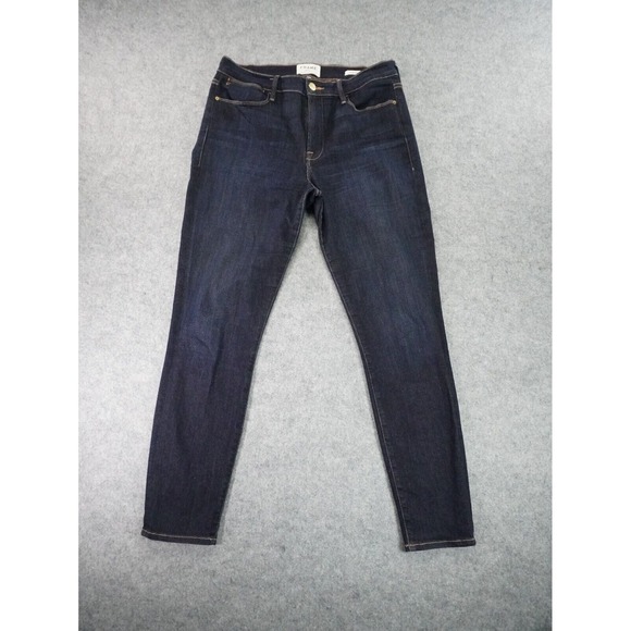 Frame Denim Jeans Womens 31 Le High Skinny‎ Crop Dark Wash - Picture 1 of 13